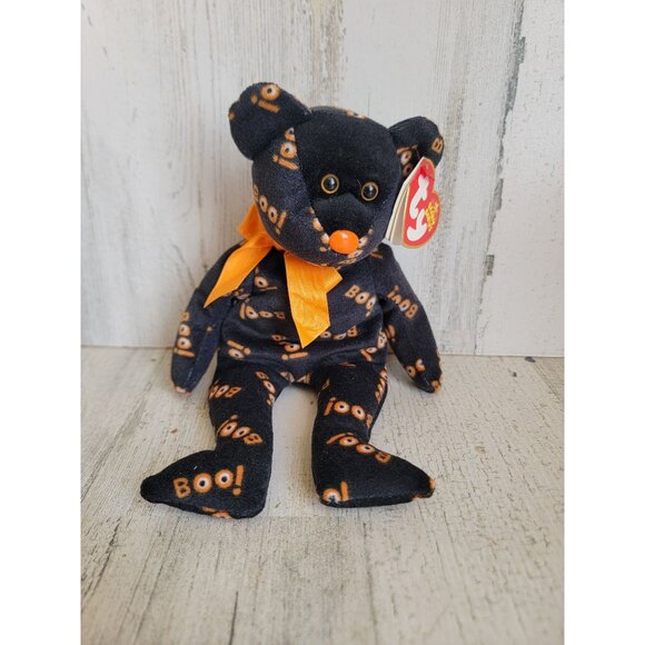 Beanie baby yikes black Halloween bear vintage collectible - Picture 1 of 7